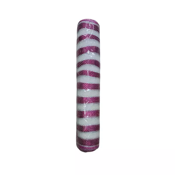 Malla Navideña Fucsia Con Blanco