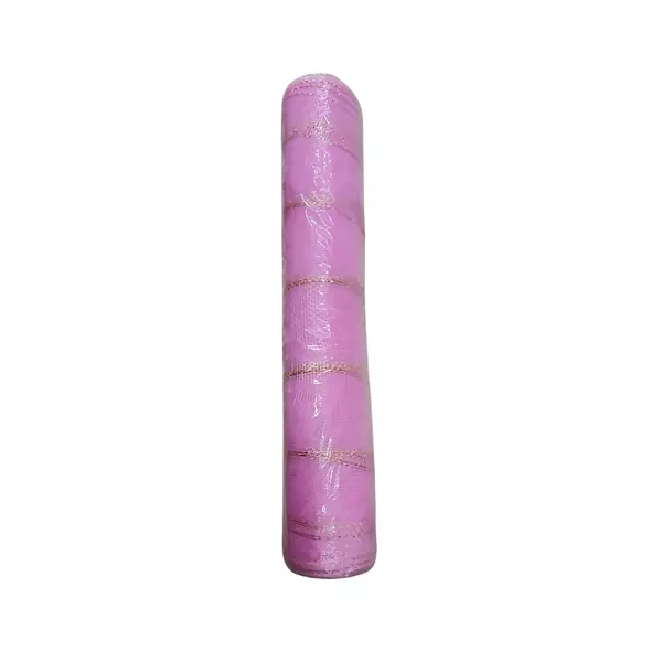 Malla Navideña Rosa Con Dorado