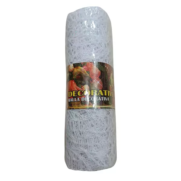 Malla Nido Navideña Blanco Escarchado