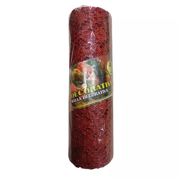 Malla Nido Navideña Rojo Escarchado