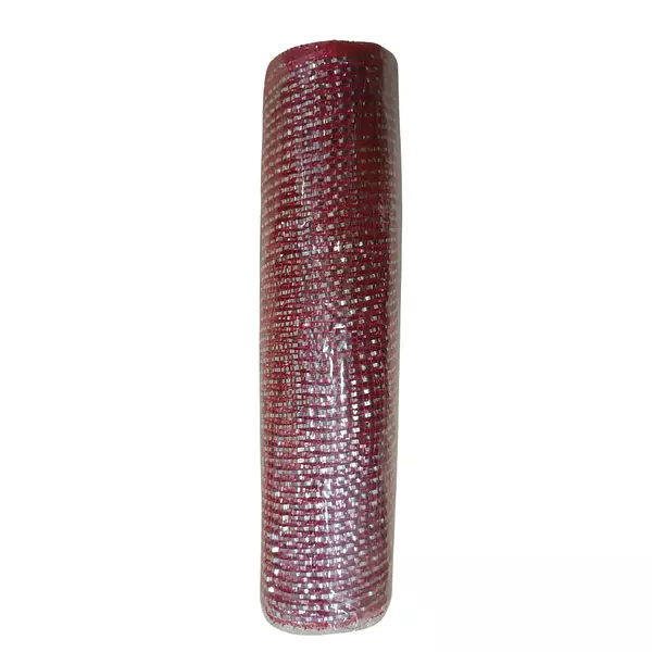 Malla Navideña Roja Con Plateado