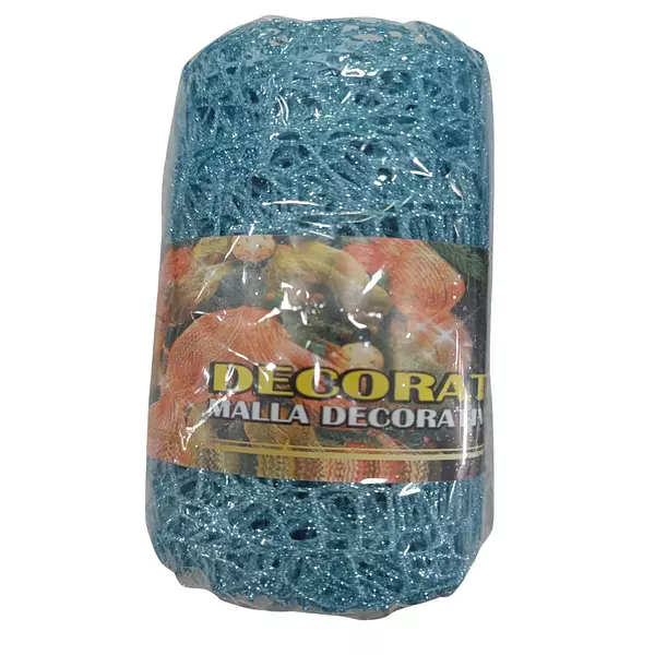 Malla Nido Navideña Azul Escarchado